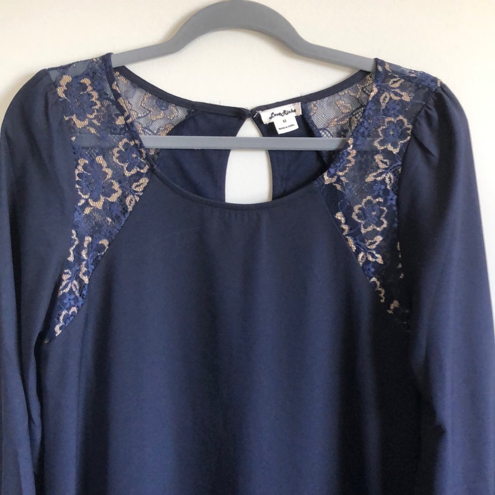 NWOT Love Riche Navy Long Sleeved Dress - Picture 3 of 9
